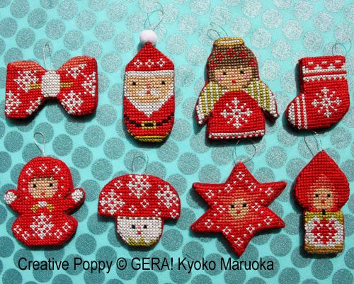 Gera! by Kyoko Maruoka - Mini Christmas Ornaments (cross stitch pattern)