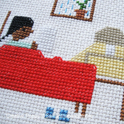 Samanthapurdytextile - Reading in Bed zoom 1 (cross stitch chart)