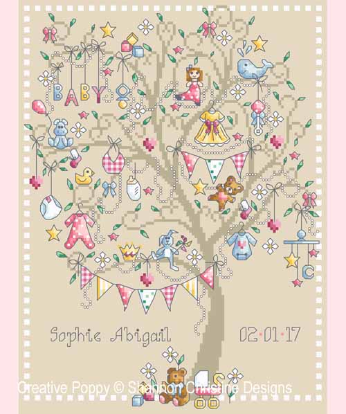 Baby Girl Customisable Cross Stitch Chart Digital Format PDF Pattern  (Instant Download) 